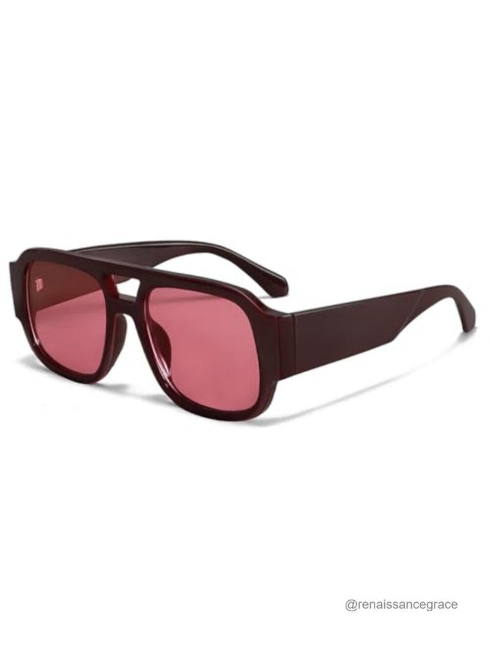 Retro Oversized Aviator Sunglasses for Women Men Square Double Bridge UV400 TAC